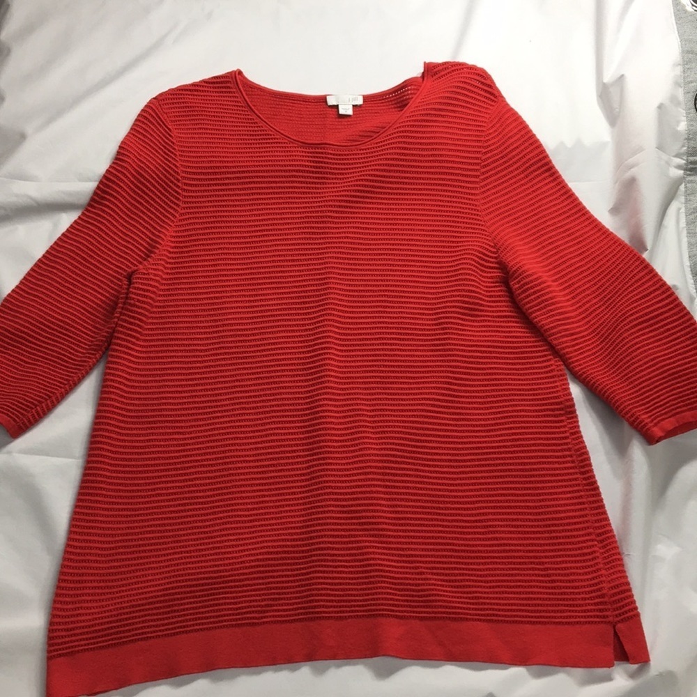 J. Jill Women’s Red Eyelit Sweater Size M Like-NEW Condition